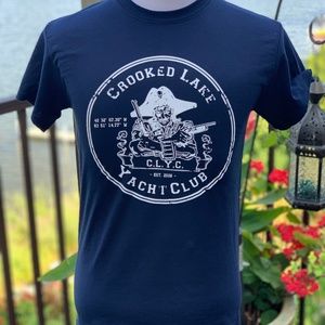 Graphic Tee Shirt: Crooked Lake Yacht Club Pirate